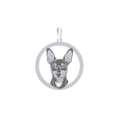 Zawieszka z psem Pinczer Miniaturowy srebro GRAWER GRATIS - MEJK Jewellery