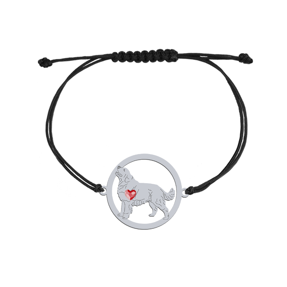 Silver Tarta Shepherd Dog string bracelet, FREE ENGRAVING - MEJK Jewellery