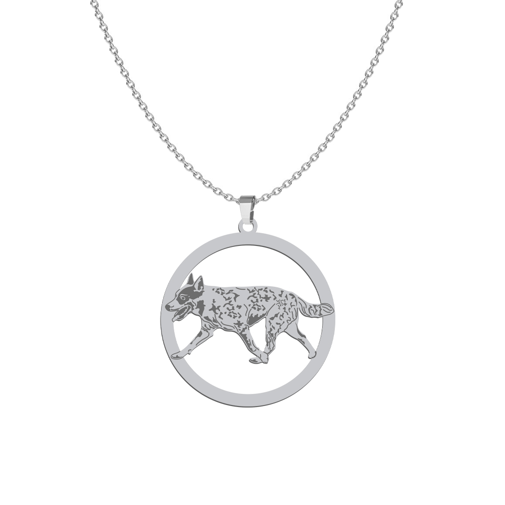 Silver Australian Cattle Dog engraved necklace  - MEJK Jewellery