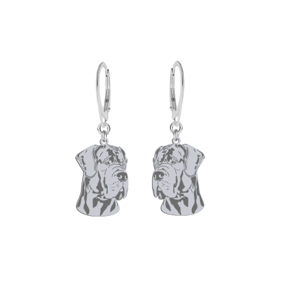 Silver Great Dane engraved earrings - MEJK Jewellery