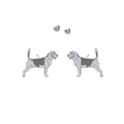 Silver Beagle engraved earrings - MEJK Jewellery