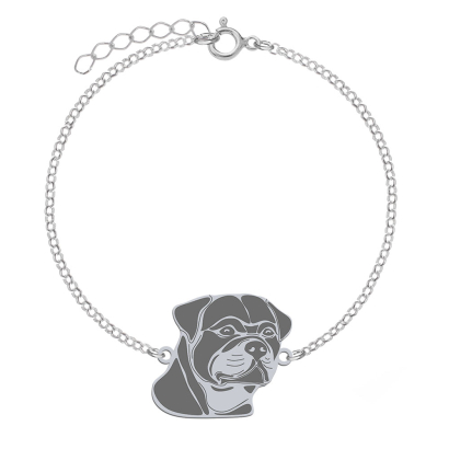 Silver Rottweiler bracelet, FREE ENGRAVING - MEJK Jewellery