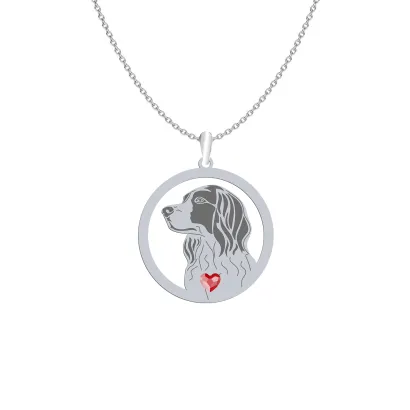 Silver Irish Red and White Setter engraved necklace - MEJK Jewellery