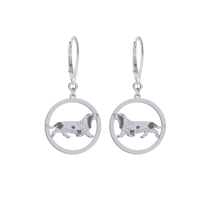 Silver Basset engraved earrings - MEJK Jewellery