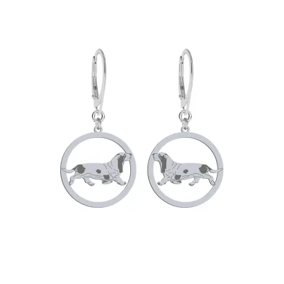 Silver Basset engraved earrings - MEJK Jewellery