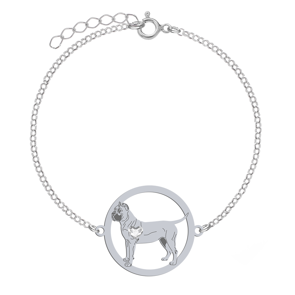 Silver Perro de Presa Canario bracelet, FREE ENGRAVING - MEJK Jewellery