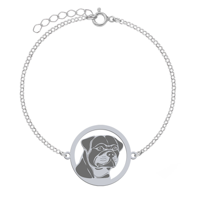 Bransoletka Rottweiler srebro  pozłacane GRAWER GRATIS - MEJK Jewellery