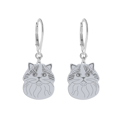 Silver Scottish Straight Cat earrings, FREE ENGRAVING - MEJK Jewellery