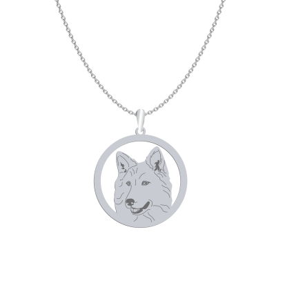 Naszyjnik z psem White Swiss Shepherd Dog srebro - MEJK Jewellery