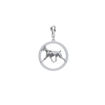 Silver Doberman charms, FREE ENGRAVING - MEJK Jewellery