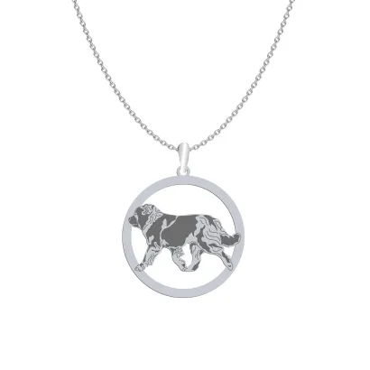 Silver Caucasian Shepherd Dog necklace, FREE ENGRAVING - MEJK Jewellery