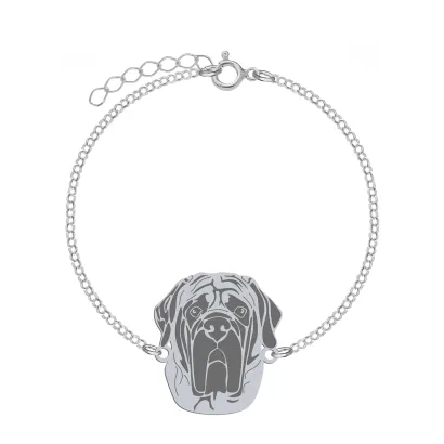 Bransoletka z psem Mastif Angielski srebro GRAWER GRATIS - MEJK Jewellery