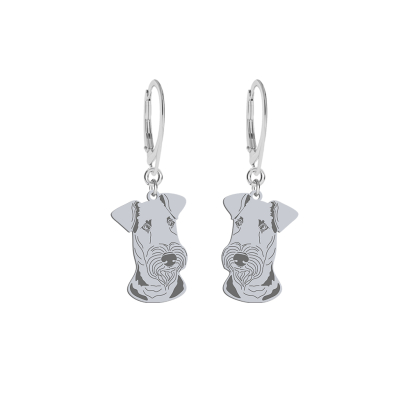 Kolczyki Airedale Terrier srebro 925 Grawer Gratis - MEJK Jewellery