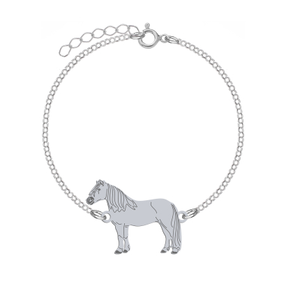 Silver Haflinger Horse bracelet, FREE ENGRAVING - MEJK Jewellery