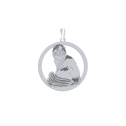 Silver Scottish Fold pendant, FREE ENGRAVING - MEJK Jewellery