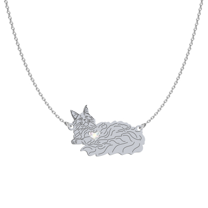 Naszyjnik z kotem Maine Coon srebro GRAWER GRATIS - MEJK Jewellery