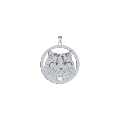 Silver Ragdoll Cat pendant, FREE ENGRAVING - MEJK Jewellery