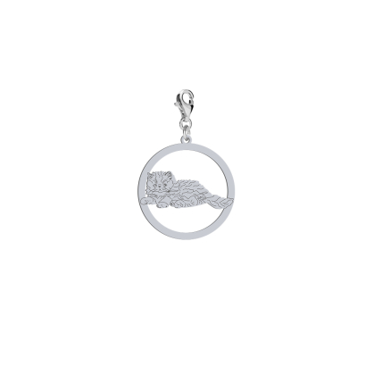 Silver Persian Cat charms, FREE ENGRAVING - MEJK Jewellery