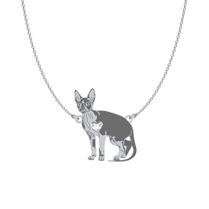 Silver Cornish Rex Cat necklace, FREE ENGRAVING - MEJK Jewellery