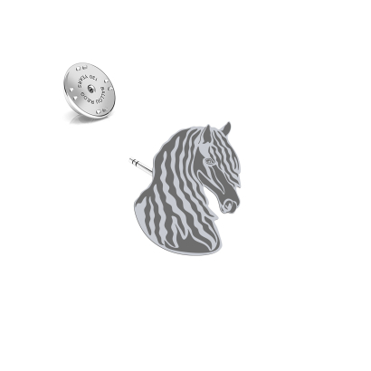 Silver Friesian Horse pin - MEJK Jewellery