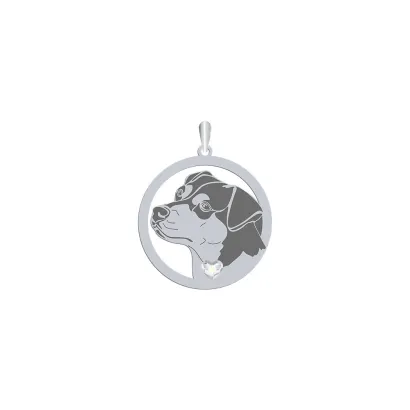 Silver Brazilian Terrier pendant with a heart, FREE ENGRAVING - MEJK Jewellery
