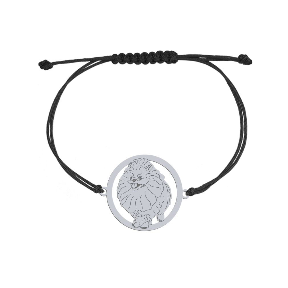 Silver Pomeranian engraved bracelet with a heart - MEJK Jewellery