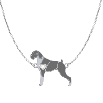 Silver German Boxer engraved necklace - MEJK Jewellery