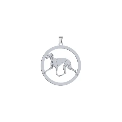 Silver Italian Sighthound engraved pendant - MEJK Jewellery