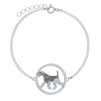 Silver Lakeland Terrier bracelet, FREE ENGRAVING -  MEJK Jewellery