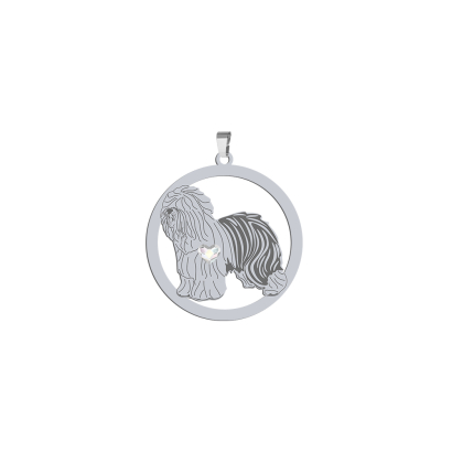 Silver Old English Sheepdog pendant, FREE ENGRAVING - MEJK Jewellery