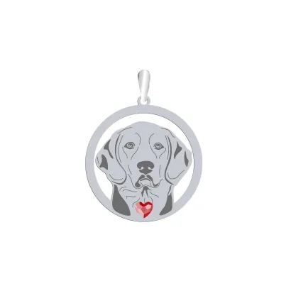 Silver Polish Hound engraved pendant with a heart - MEJK Jewellery