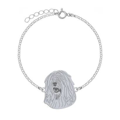 Silver South Russian Shepherd Dog engraved bracelet - MEJK Jewellery