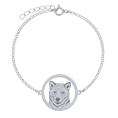 Silver Shiba-inu bracelet, FREE ENGRAVING - MEJK Jewellery