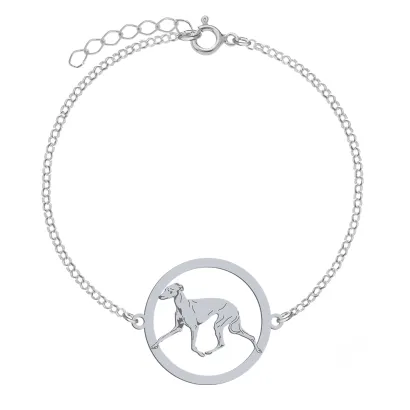 Silver Italian Sighthound bracelet, FREE ENGRAVING - MEJK Jewellery