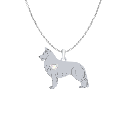 Silver White Swiss Shepherd necklace - MEJK Jewellery