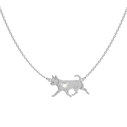 Silver Short-haired Chihuahua engraved necklace - MEJK Jewellery