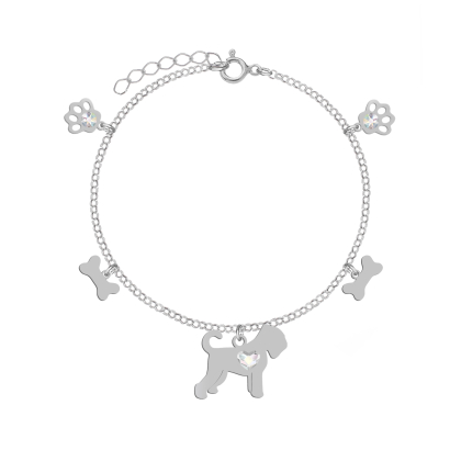 Bransoletka z psem Black Russian Terrier srebro GRAWER GRATIS - MEJK Jewellery