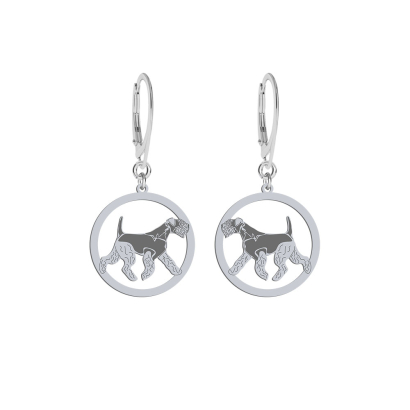 Silver Lakeland Terrier earrings, FREE ENGRAVING - MEJK Jewellery