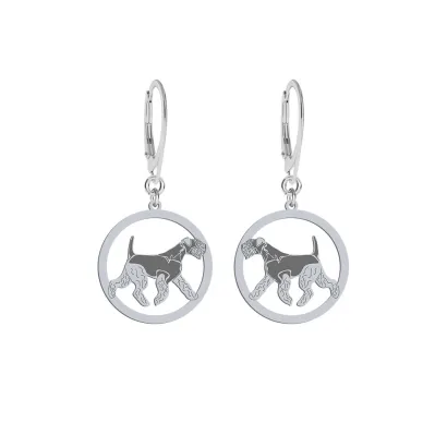 Kolczyki z psem Lakeland Terrier srebro GRAWER GRATIS - MEJK Jewellery