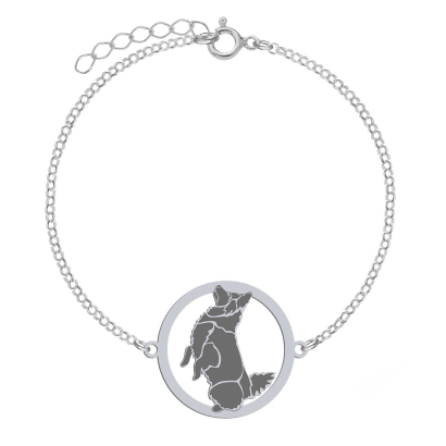 Silver Swedish Lapphund engraved bracelet - MEJK Jewellery