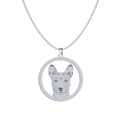 Silver Basenji engraved necklace  - MEJK Jewellery
