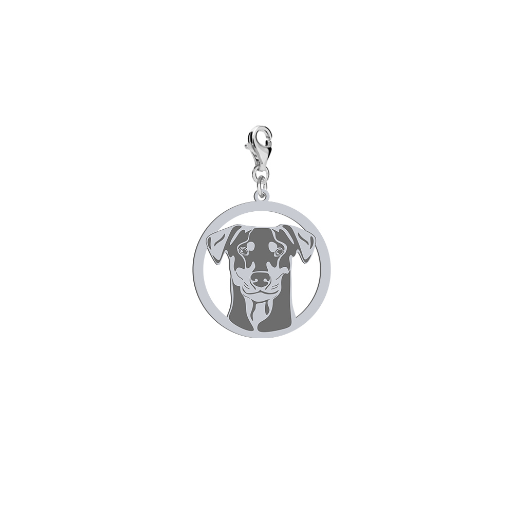 Charms z psem Pinczer Średni srebro GRAWER GRATIS - MEJK Jewellery