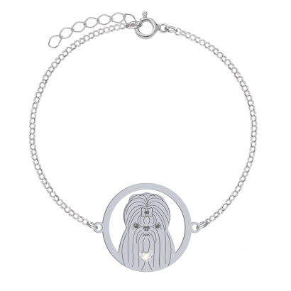 Silver Shih tzu engraved bracelet - MEJK Jewellery