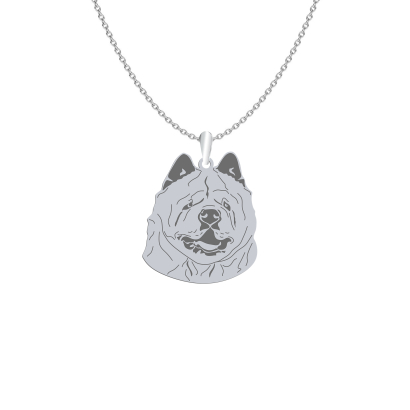 Naszyjnik z psem Chow chow Soft srebro GRAWER GRATIS - MEJK Jewellery