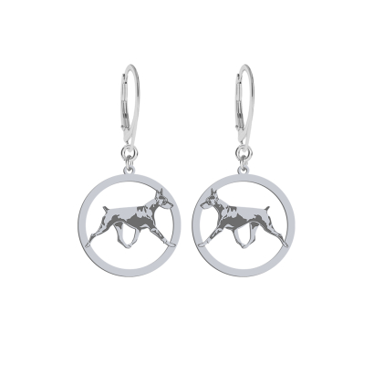 Silver Doberman earrings, FREE ENGRAVING - MEJK Jewellery