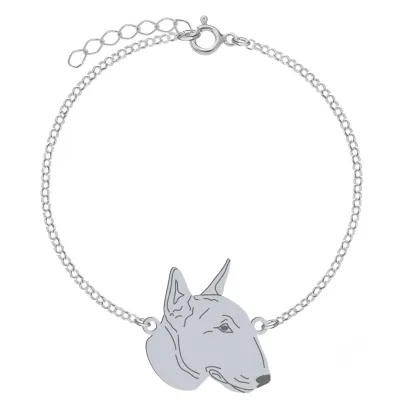 Silver Miniature Bull Terrier string bracelet, FREE ENGRAVING - MEJK Jewellery