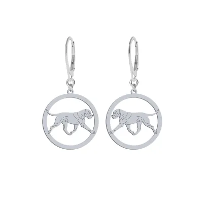 Silver Cane Corso engraved earrings - MEJK Jewellery