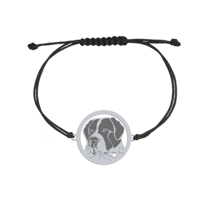 Owczarek Środkowoazjatycki Bransoletka ze srebra sznurek GRAWER GRATIS - MEJK Jewellery