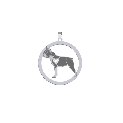 Silver Boston Terrier engraved pendant - MEJK Jewellery