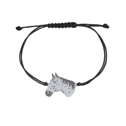 Silver Appaloosa Horse string bracelet, FREE ENGRAVING - MEJK Jewellery